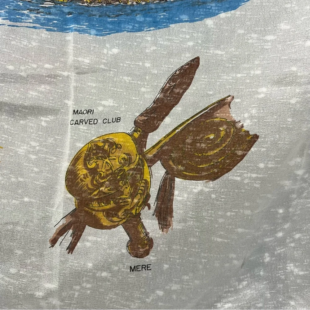 Vintage Dandy New Zealand Kiwi‎ Souvenir Scarf